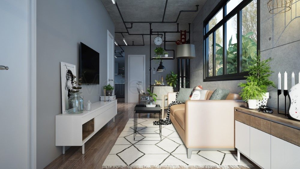 thiết kế chung cư 45m2