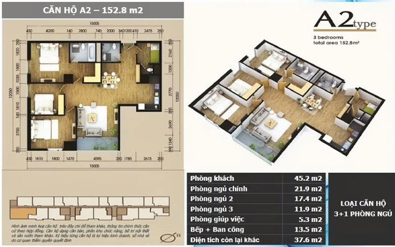 Mẫu thiết kế nội thất căn hộ chung cư Star City 152m2