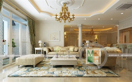 Thiết kế nội thất chung cư tân cổ điển RiverSide Sài Gòn - Nhà Anh Lưu