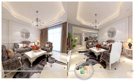 Thiết kế nội thất căn hộ chung cư cao cấp Mandarin Hòa phát - Nhà anh Hà 