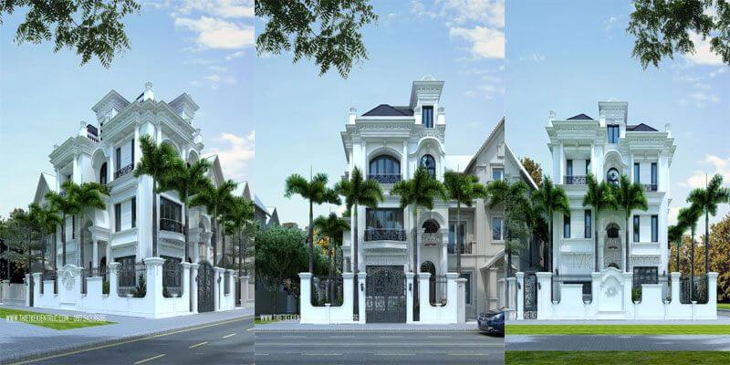 Thiết kế kiến trúc biệt thự tân cổ điển Thiết kế kiến trúc biệt thự tân cổ điển