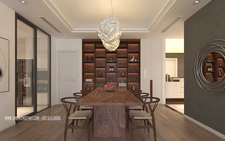 Thiết kế nội thất khu bàn ăn chung cư Grand City Thụy Khuê Hà Nội