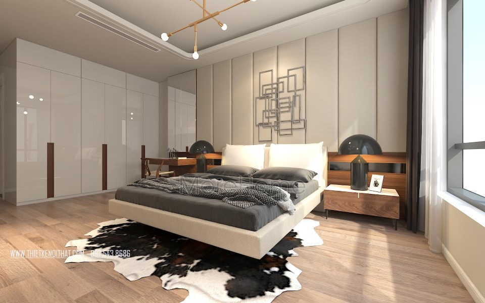 Thiết kế nội thất phòng ngủ chung cư Grand City Thụy Khuê Hà Nội