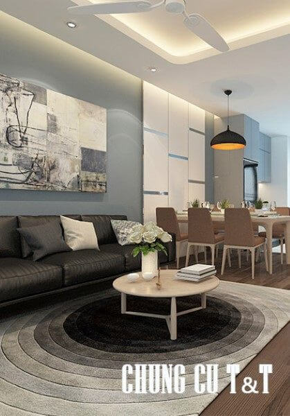 Thiết kế nội thất chung cư hiện đại 90m2 T&T RiverView - Anh Hùng