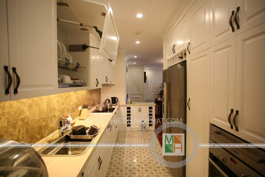 Thiết kế nội thất phòng bếp chung cư Mandarin Garden Hòa Phát Hoàng Minh Giám Cầu Giấy Hà Nội