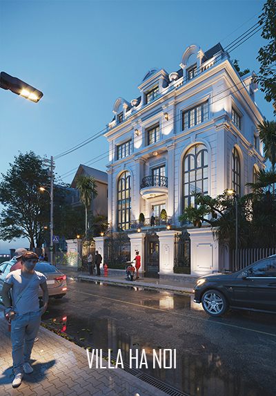  Thiết kế kiến trúc nhà biệt thự tân cổ điển đẹp, sang trọng cao cấp tại Hà Nội