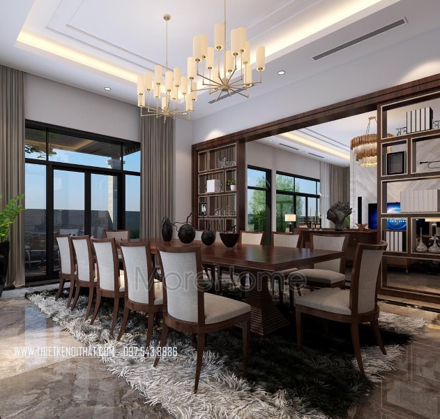Thiết kế nội thất phòng ăn biệt thự Nam Định hiện đại