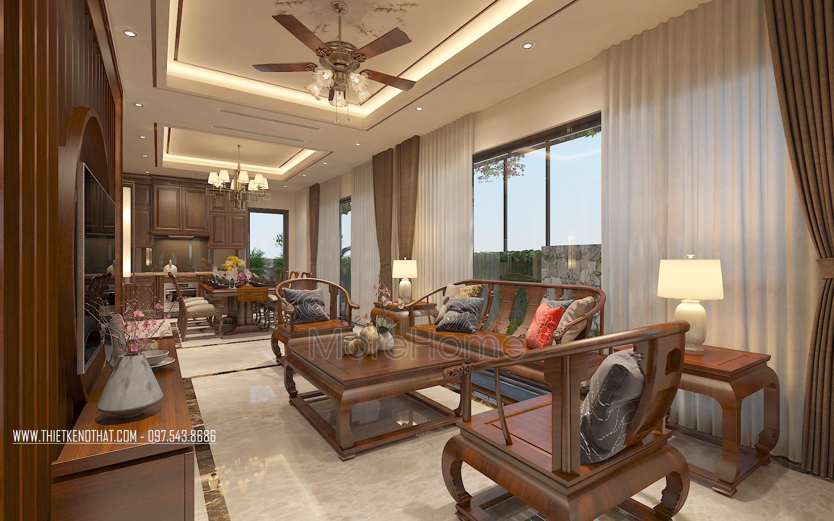 Thiết kế biệt thự phong cách gỗ việt tại Vinhomes Thăng Long