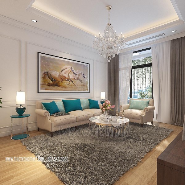 Thiết kế nội thất phòng khách chung cư TimesCity Park Hill 