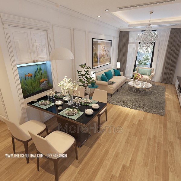 Thiết kế nội thất khu bàn ăn chung cư TimesCity Park Hill 