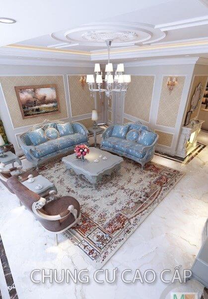 Thiết kế nội thất căn hộ chung cư tân cổ điển cao cấp tại Hà Nội