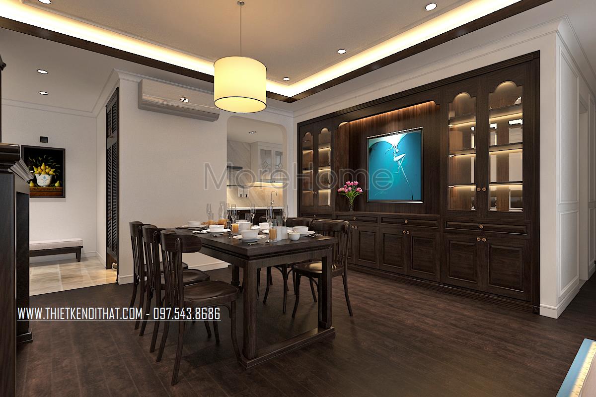Thiết kế nội thất phòng ăn chung cư Ngoại Giao Đoàn