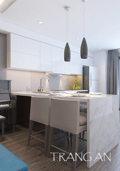 Thiết kế nội thất căn hộ chung cư hiện đại tại Tràng An - chị Linh