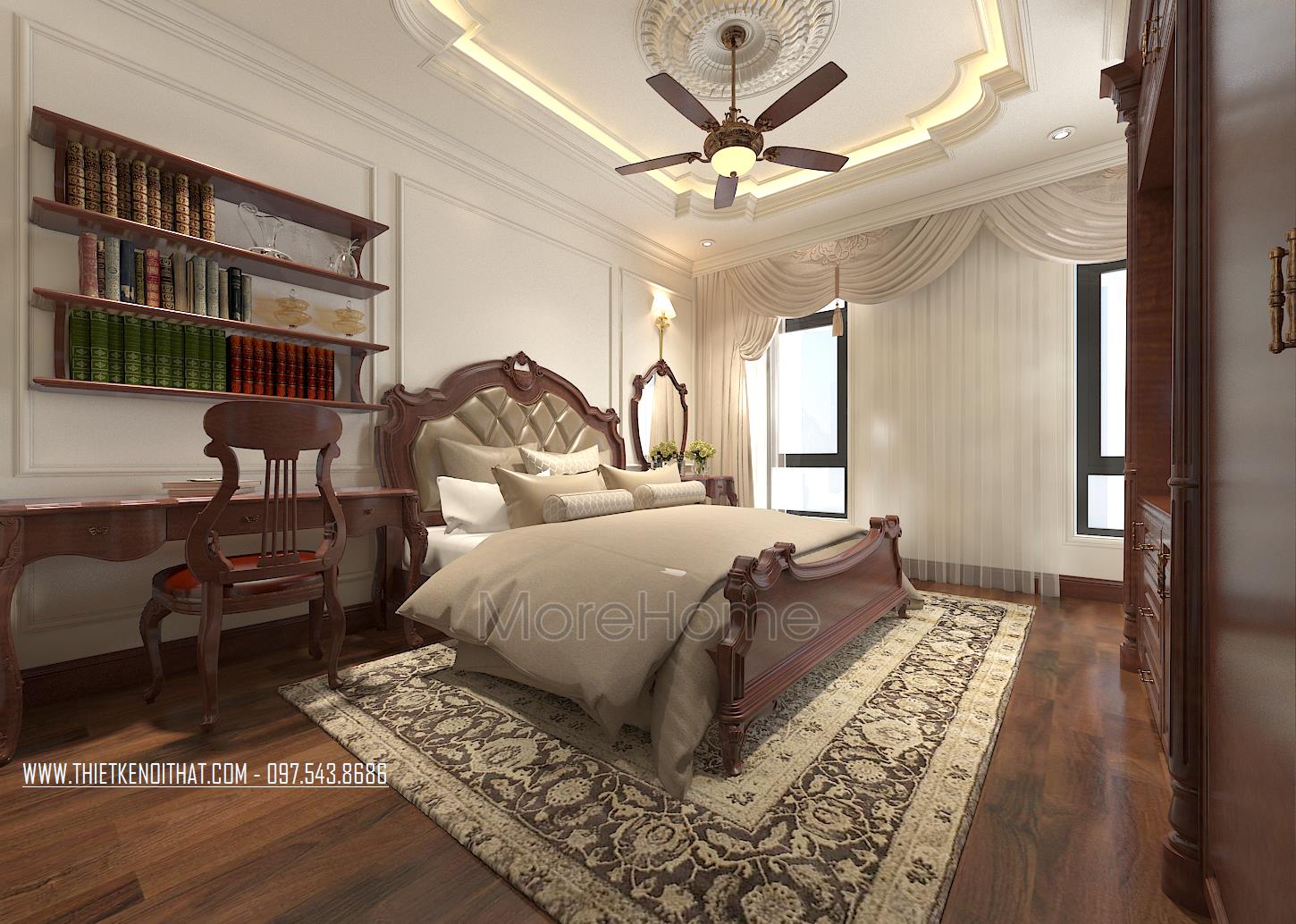 Thiết kế nội thất phòng ngủ biệt thự Vinhomes Green Bay Mễ Trì