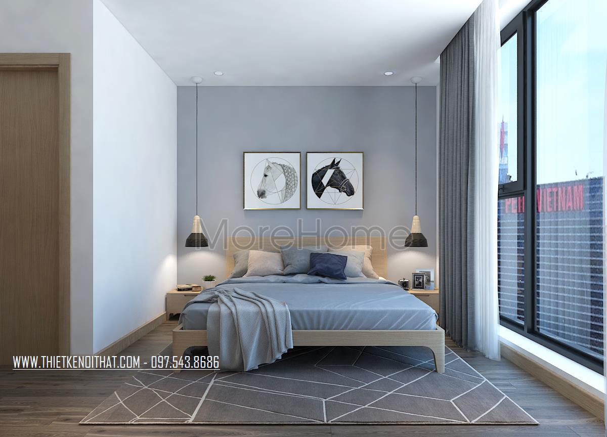 Thiết kế nội thất phòng ngủ chung cư Sun City Ancora