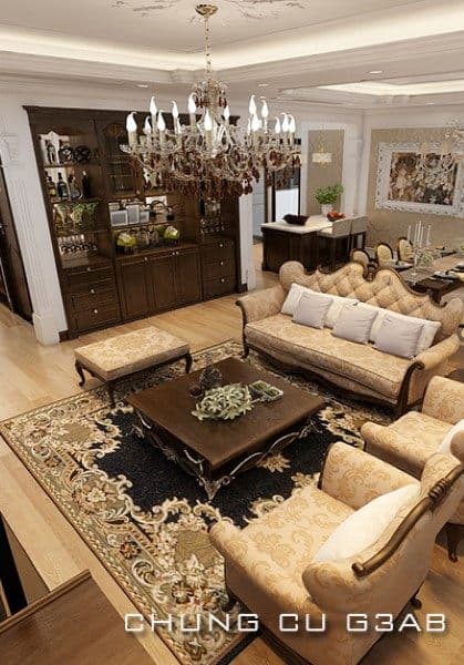 Thiết kế nội thất chung cư G3AB phong cách tân cổ điển - Anh Minh