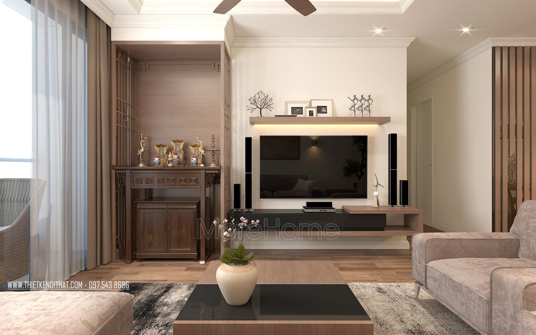 Thiết kế nội thất chung cư Ngoại Giao Đoàn