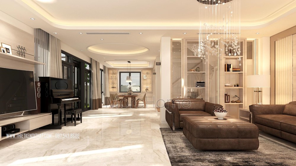 Thiết kế nội thất biệt thự đơn lập 2 tầng hiện đại Gamuda 