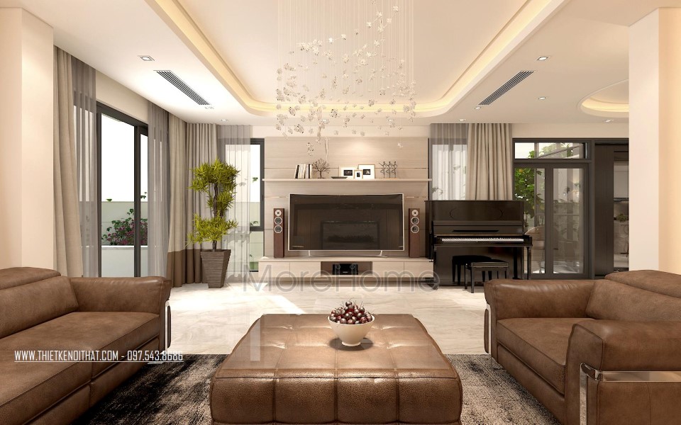 Thiết kế nội thất biệt thự đơn lập 2 tầng hiện đại Gamuda 