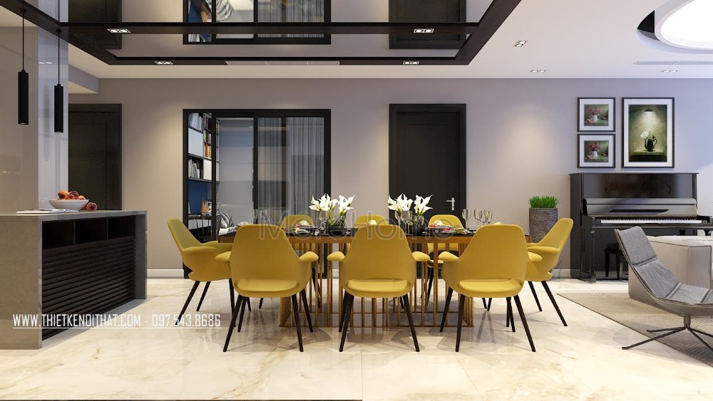 Thiết kế nội thất căn hộ chung cư hiện đại - Thăng Long Number One