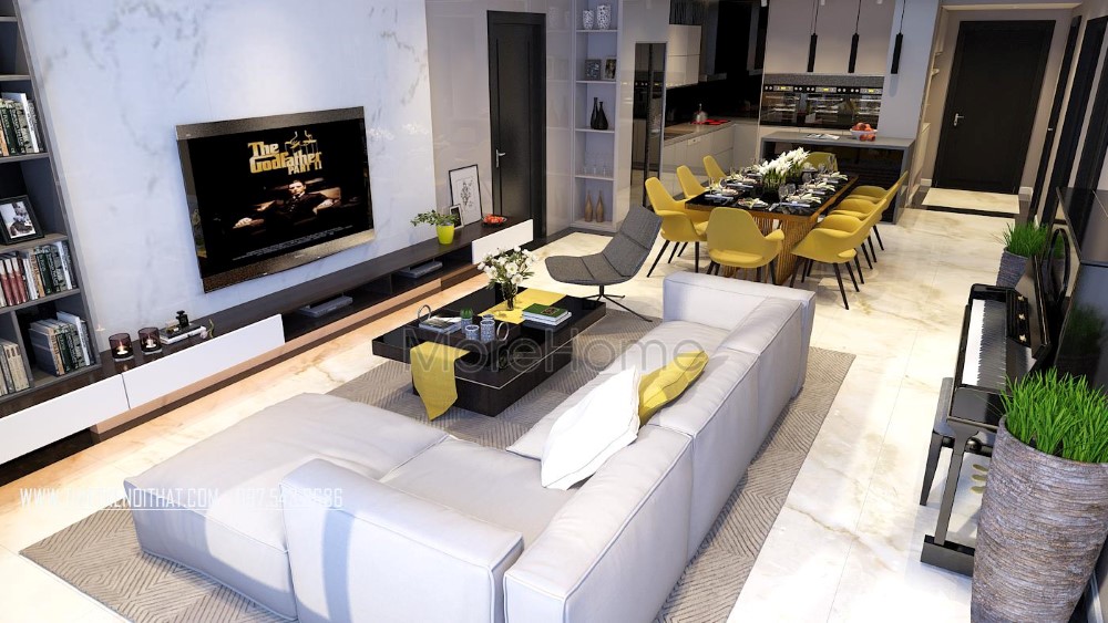 Thiết kế nội thất căn hộ chung cư hiện đại - Thăng Long Number One