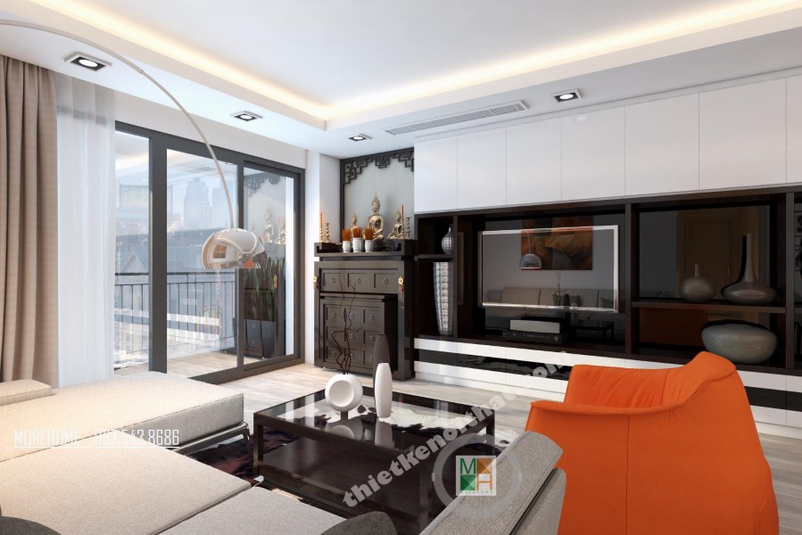 Thiết kế nội thất căn hộ chung cư viện chiến lược bộ công an