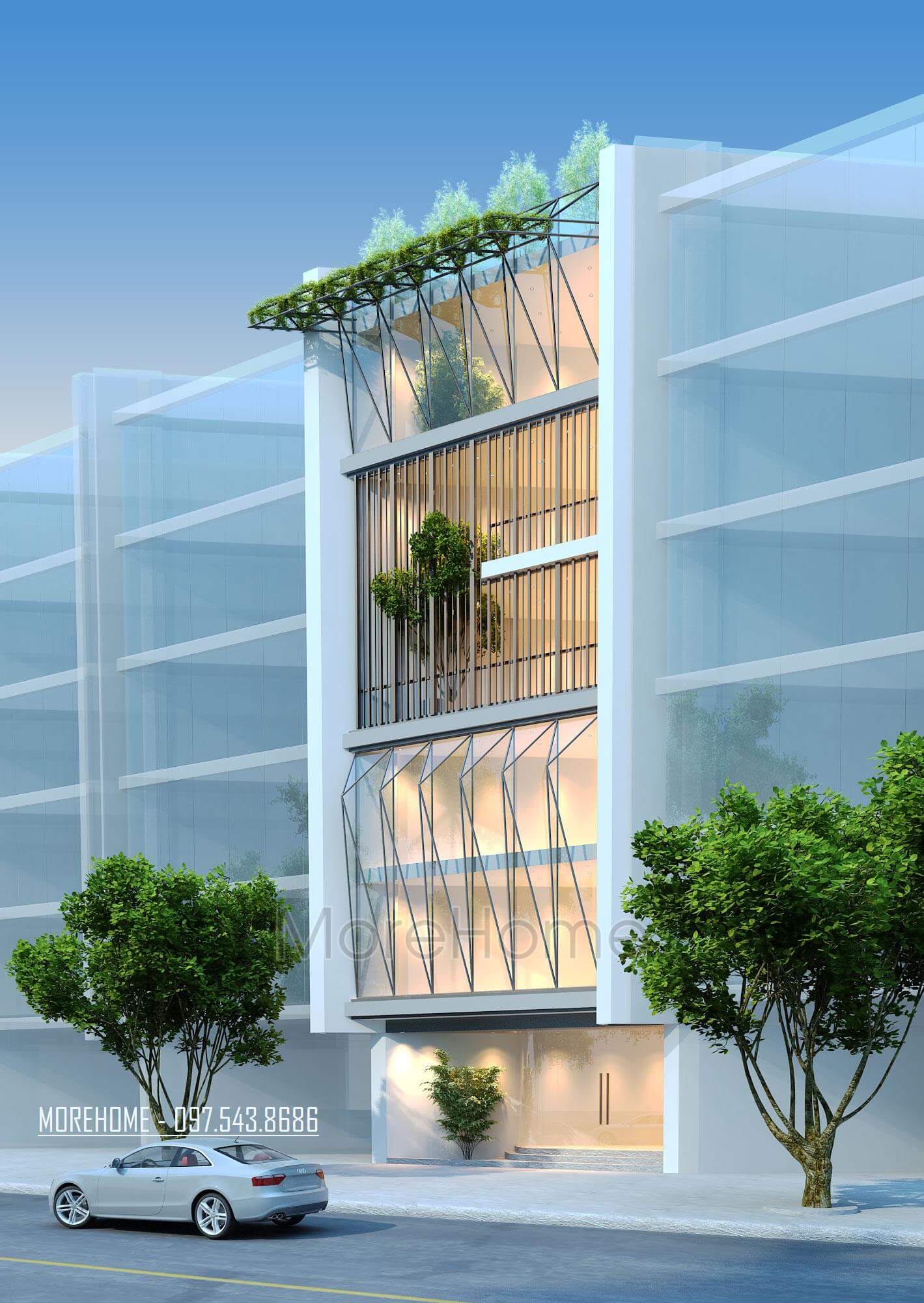 Thiết kế kiến trúc nhà phố Lạc Long Quân