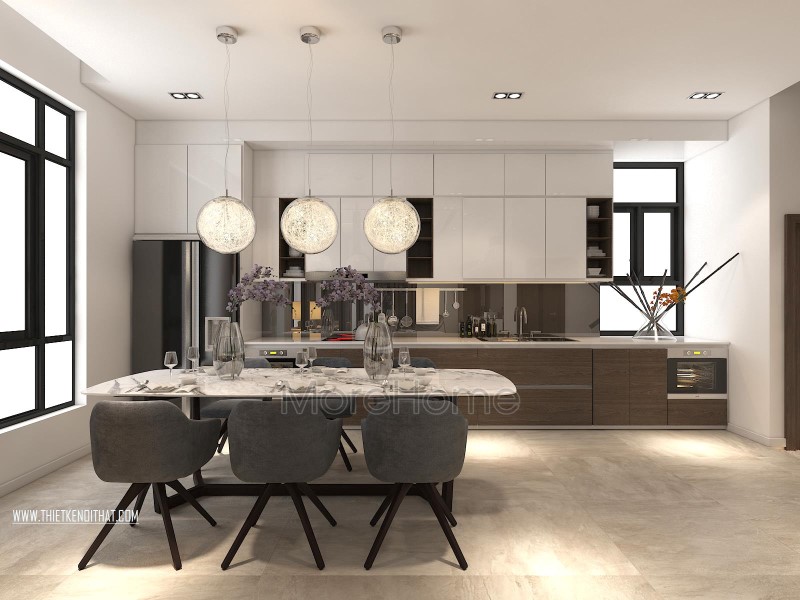 Thiết kế nội thất nhà phố hồ tây Hà Nội hiện đại