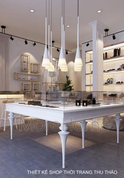 Thiết kế shop thời trang nữ Thu Thảo Boutique hiện đại nhưng khá tinh tế.