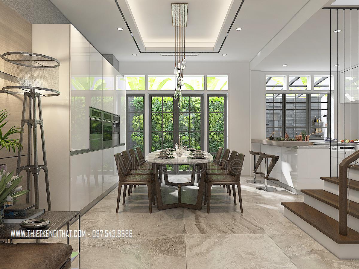 Thiết kế nội thất phòng ăn biệt thự Vinhomes Imperia hải phòng 