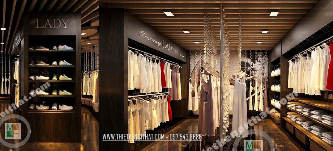 Thiết kế nội thất shop thời trang nam nữ cao cấp Luxury - Morehome.