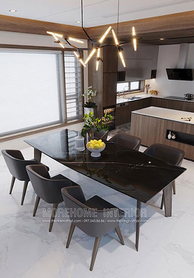 Bộ bàn ăn mặt đá cao cấp hiện đại, độc đáo cho gia đình