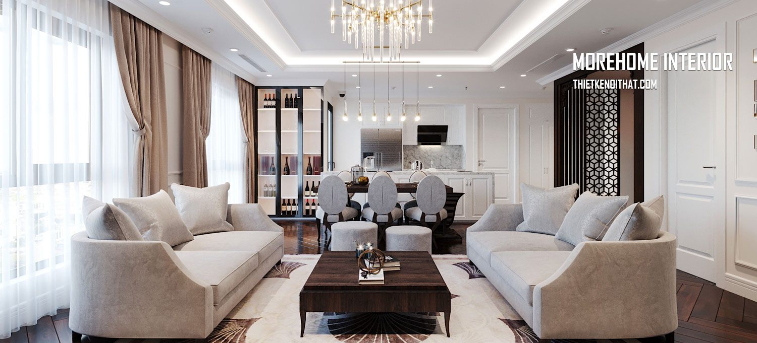 Thiết kế nội thất chung cư Emerald Mỹ Đình phong cách tân cổ điển