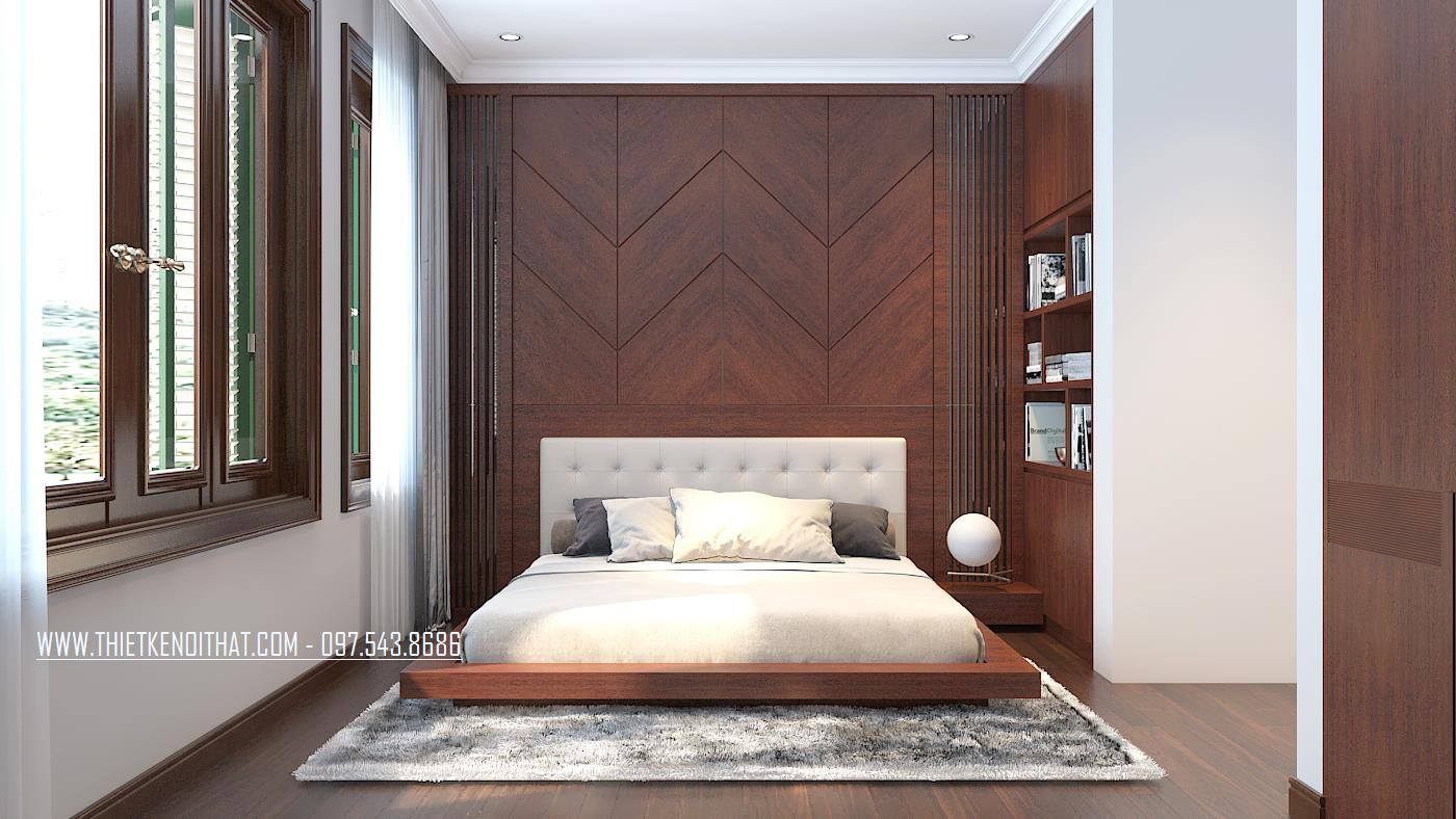 Thiết kế nội thất phòng ngủ biệt thự thành phố giao lưu