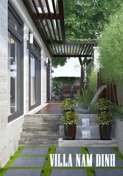 Thiết kế nội thất biệt thự gỗ óc chó cao cấp tại Nam Định hiện đại, sang trọng