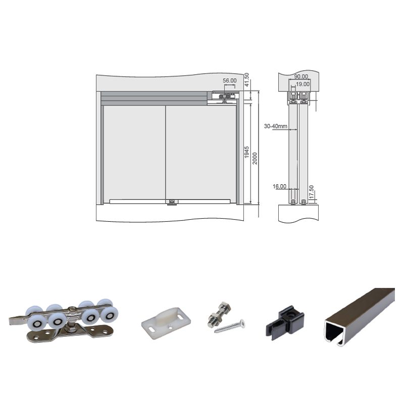 Bộ phụ kiện cửa trượt 120kg 10.12.300