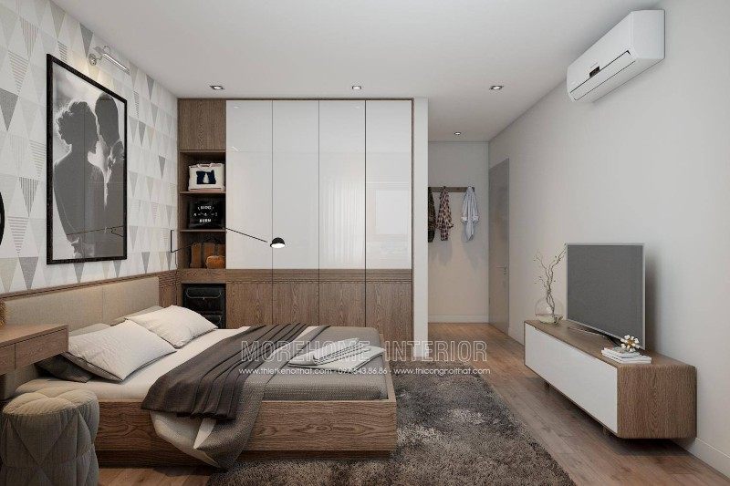 Thiết kế nội thất phòng ngủ cho chung cư k35 tân mai hoàng mai hà nội