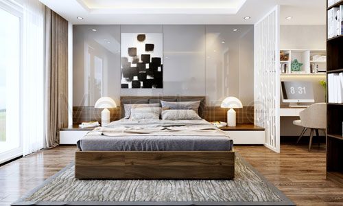 Giường ngủ gỗ đẹp cho nhà phố Palm city