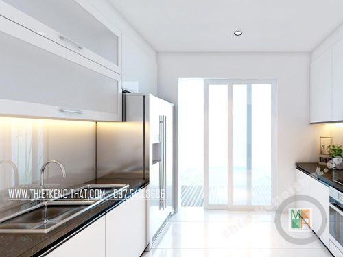 Mẫu kính màu ốp bếp tại Garmuda