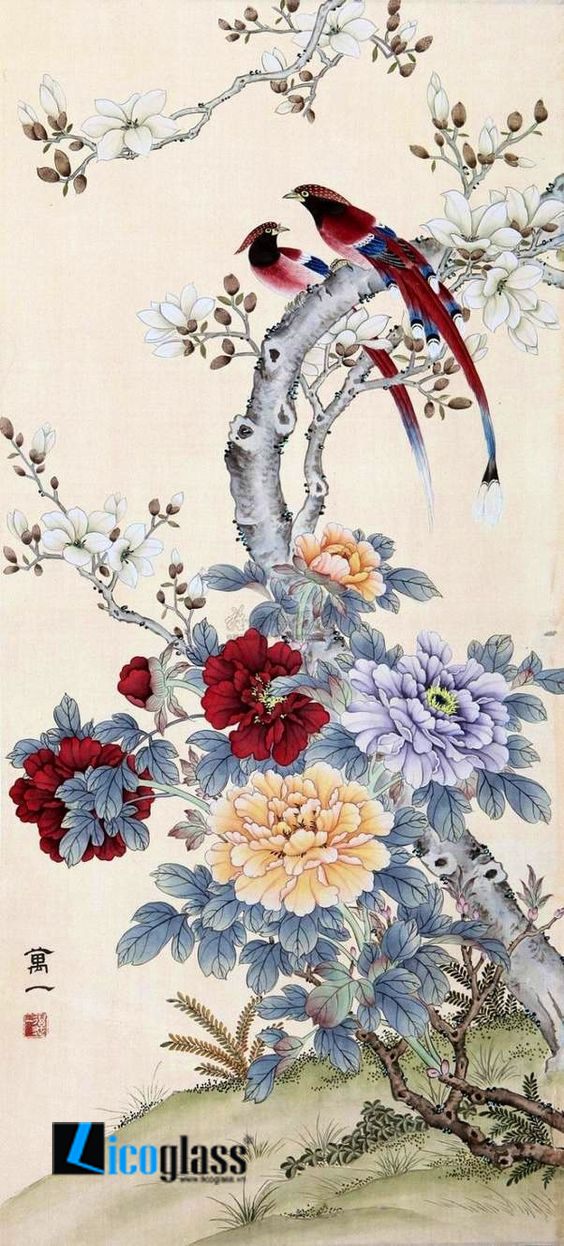 Tranh kính phong cảnh mùa xuân - mẫu 26