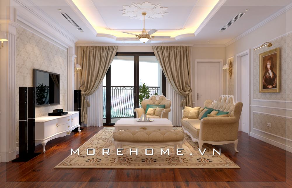 Thiết kế phòng khách có ban công