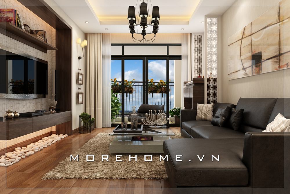 Thiết kế phòng khách có ban công