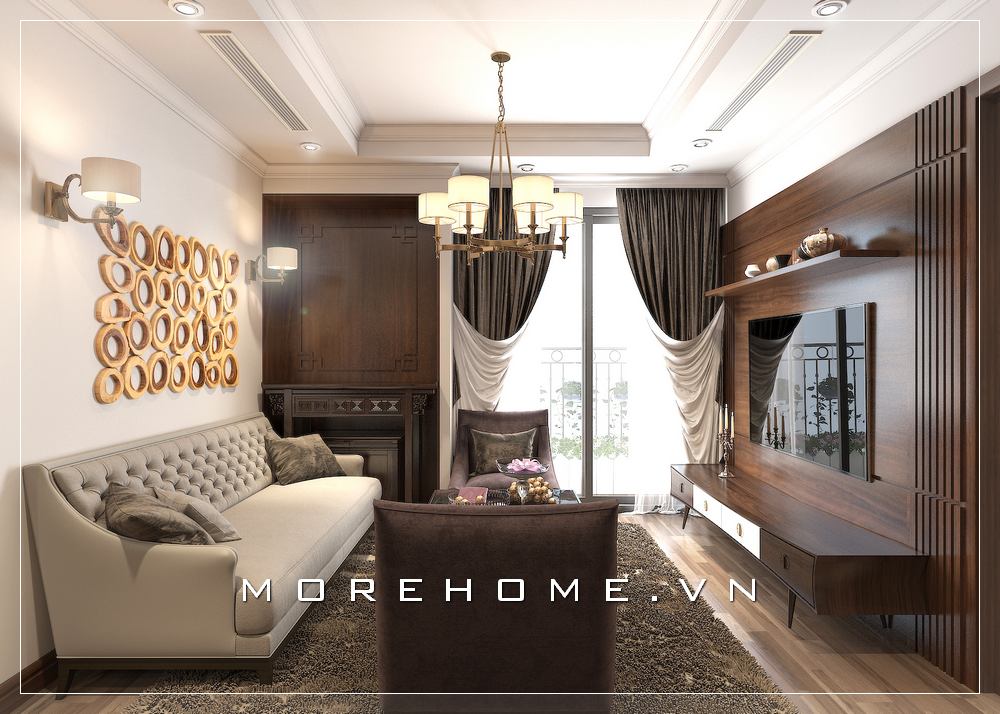 Thiết kế phòng khách có ban công