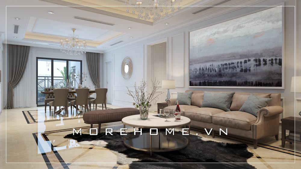 Thiết kế phòng khách có ban công