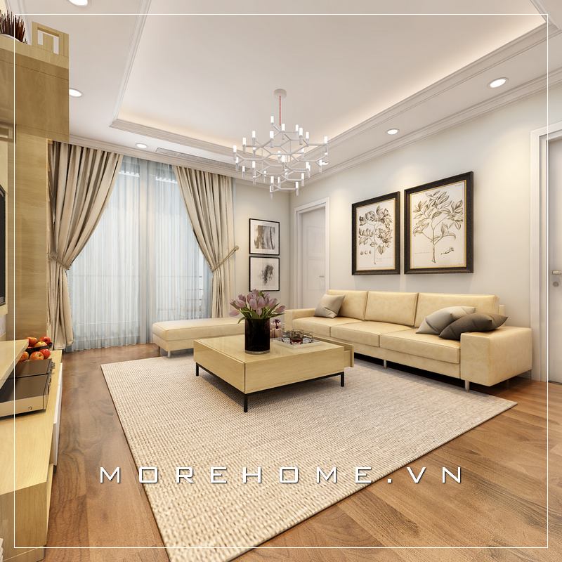 Thiết kế phòng khách có ban công