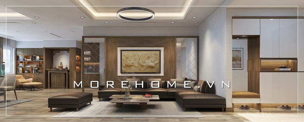 Thiết kế phòng khách có bàn thờ