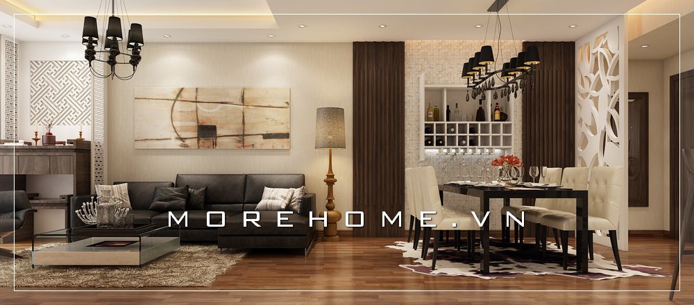 Thiết kế phòng khách có bàn thờ