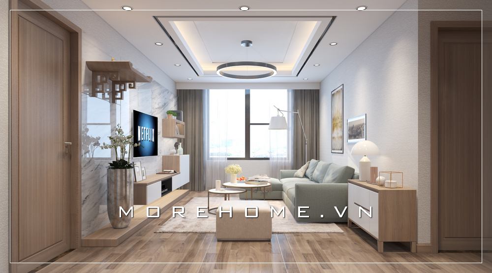 Thiết kế phòng khách có bàn thờ