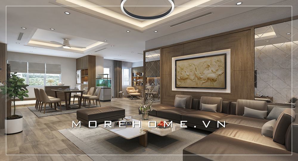 Thiết kế phòng khách liền phòng ăn