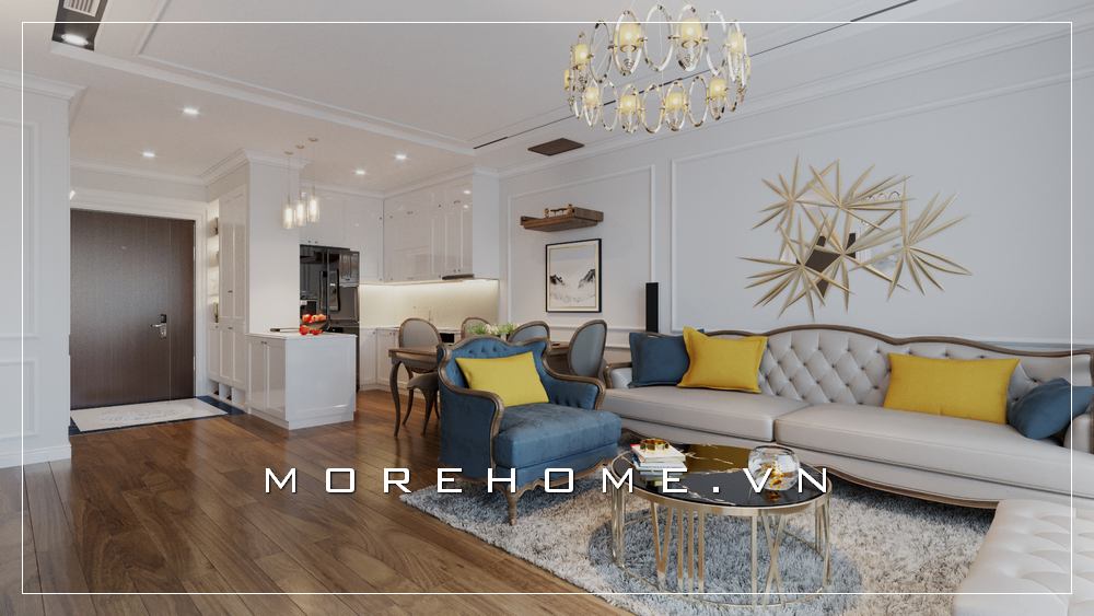 Thiết kế phòng khách liền phòng ăn